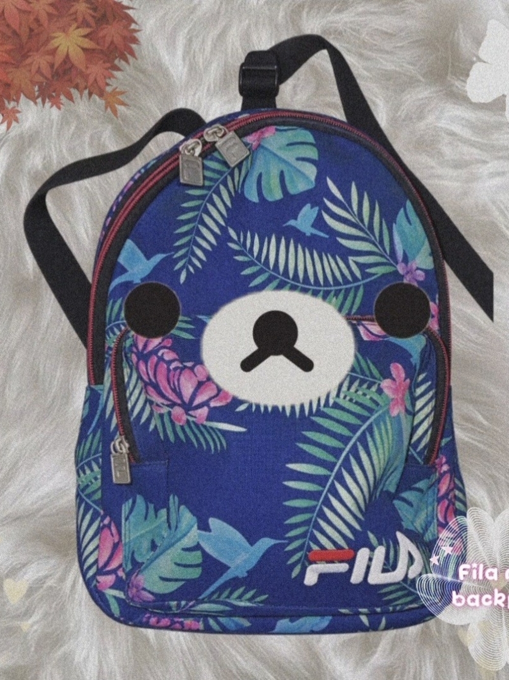 Fila Kids Blue Tropical Bear Mini Backpack